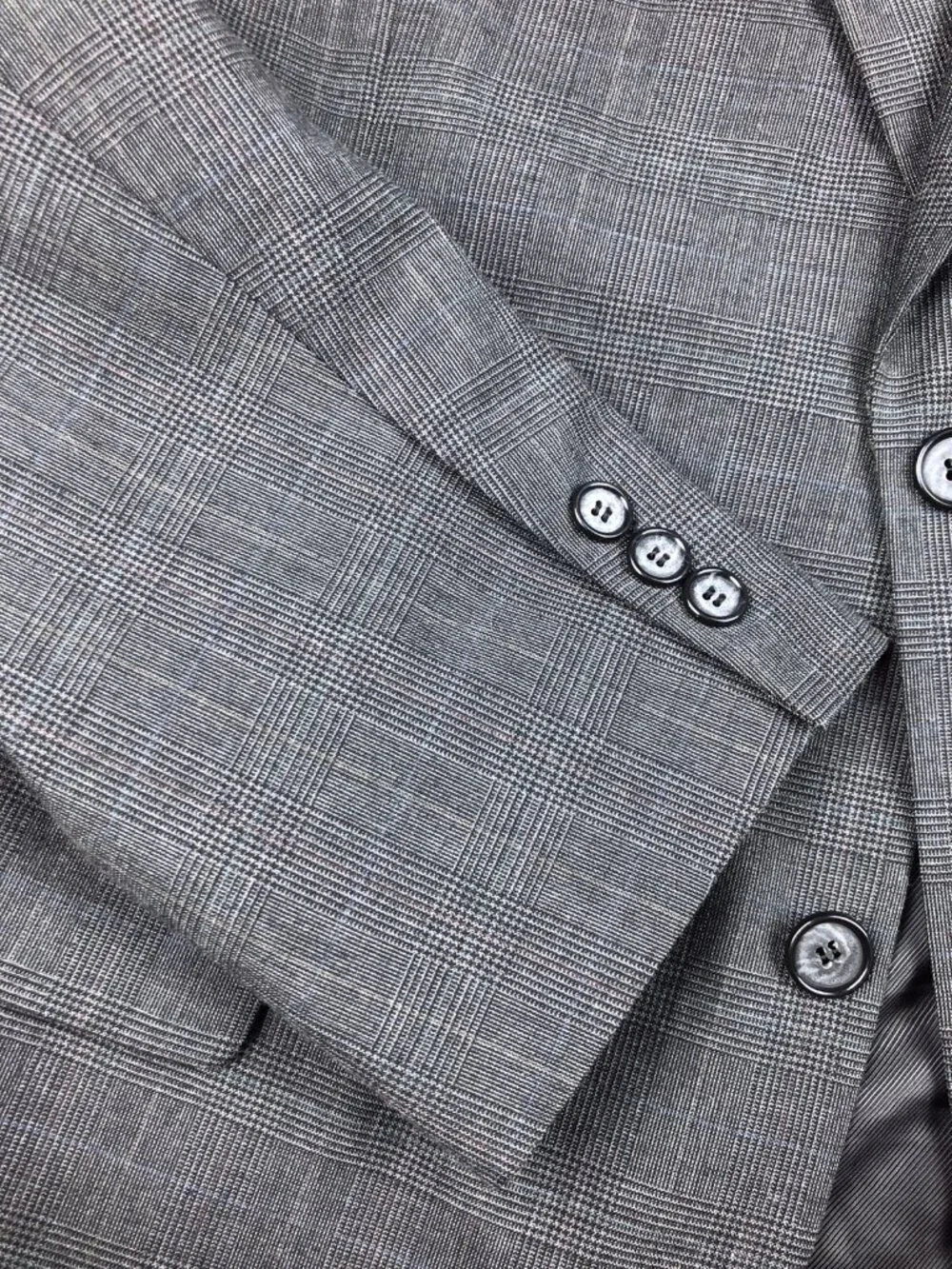 Bryant Park Roberts Men’s Shop Gray Wool Polyester Suit 44 Large 84126 Lined